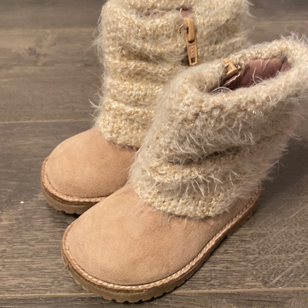 Tan and cream Baby Boots